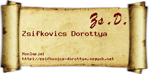 Zsifkovics Dorottya névjegykártya